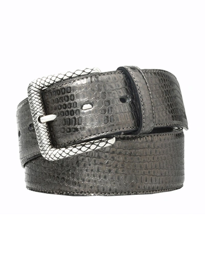 Shop Just Cavalli Leather Belt In Steel Grey