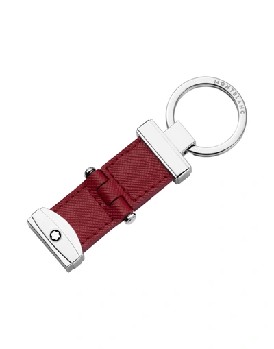 Shop Montblanc Key Fob Pivot System Key Ring Red Size - Calfskin