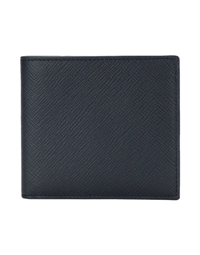 Shop Smythson Panama 6cc Notecase Man Wallet Midnight Blue Size - Calfskin