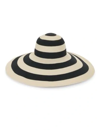 Shop Eugenia Kim Sunny Striped Wide Brim Sun Hat In Ivory Black