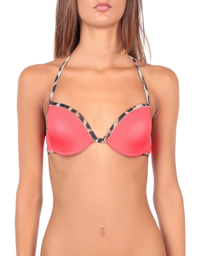 Shop Roberto Cavalli Beachwear Bikini Tops In Red