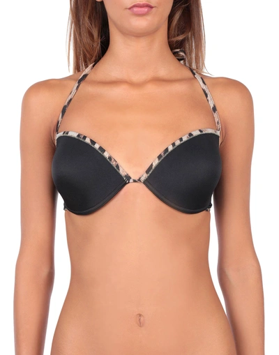 Shop Roberto Cavalli Beachwear Bikini Tops In Black