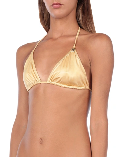 Shop Roberto Cavalli Beachwear Bikini Tops In Sand