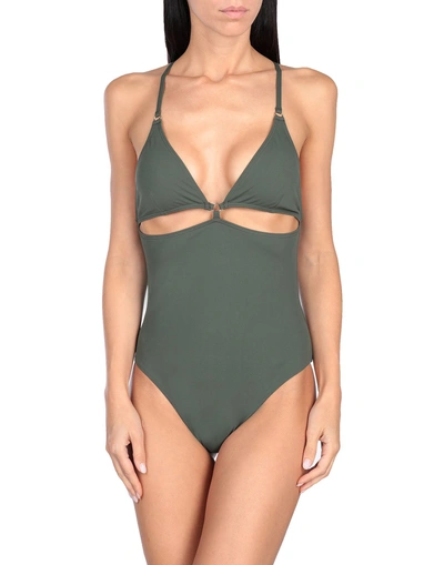 Shop Alexander Wang T One-piece Swimsuits In Military Green
