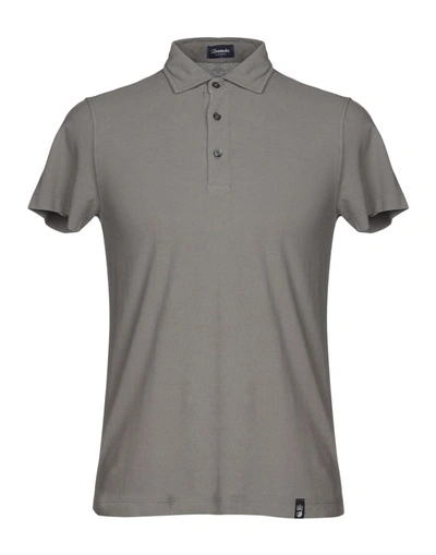 Shop Drumohr Man Polo Shirt Grey Size 3xl Cotton