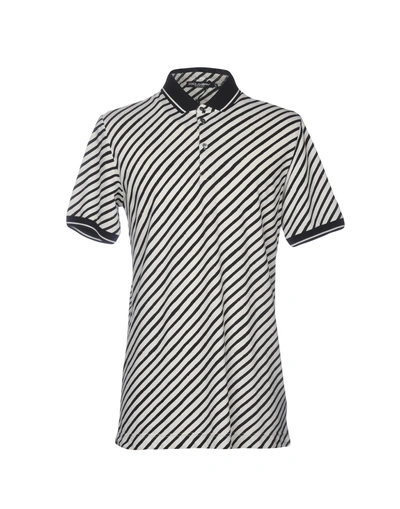 Shop Dolce & Gabbana Man Polo Shirt White Size 34 Cotton, Cow Leather