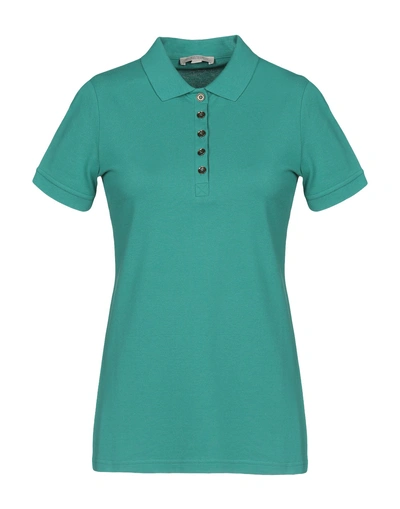 Shop Burberry Polo Shirts In Green
