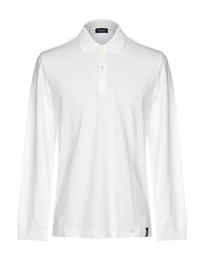 Shop Drumohr Man Polo Shirt Ivory Size Xl Cotton In White