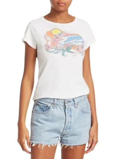 Shop Re/done The Slim Psychedelic Surf Tee In Vintage White