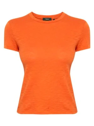 Shop Theory Tiny Tee Organic Cotton Crewneck In Fire Opal