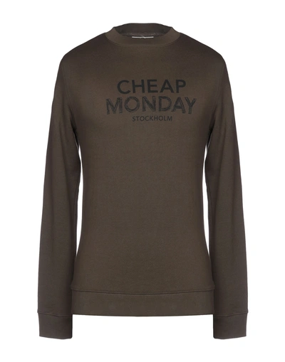 Shop Cheap Monday Sweatshirt In Military Green