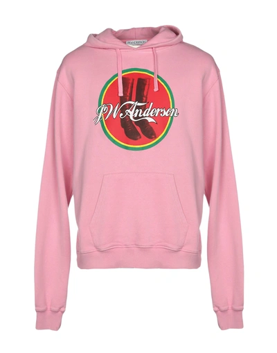 Shop Jw Anderson Hooded Sweatshirt In Pink