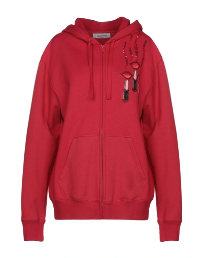 Shop Valentino Garavani Woman Sweatshirt Red Size S Cotton, Polyamide