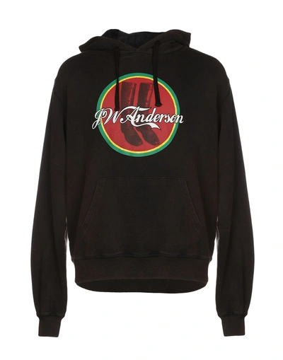 Jw Anderson Hooded Sweatshirt In Dark Brown