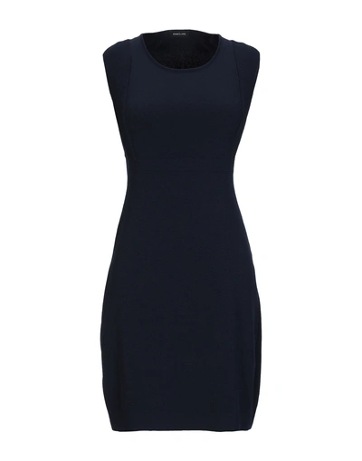 Shop Anneclaire Short Dress In Dark Blue