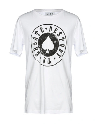 Shop John Richmond Man T-shirt White Size M Cotton