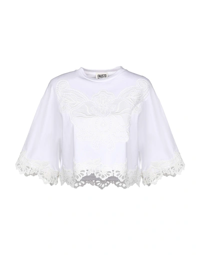 Shop Fausto Puglisi Woman T-shirt White Size M Cotton