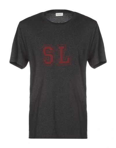 Shop Saint Laurent T-shirts In Lead