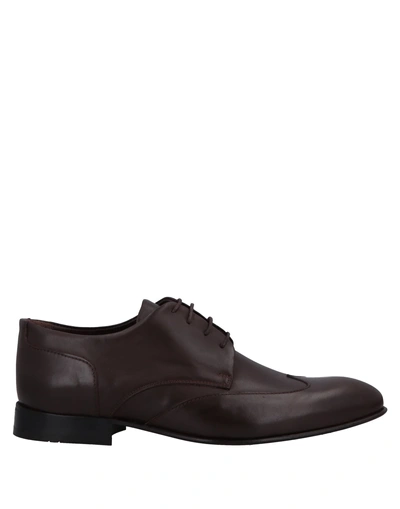 Shop Alessandro Dell'acqua Laced Shoes In Dark Brown