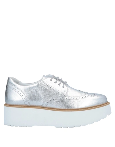 Hogan Lace-up Shoes In Silver