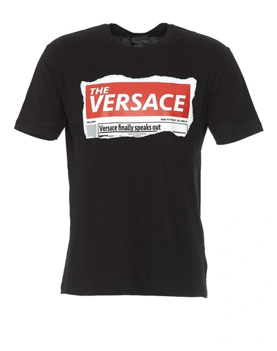 Shop Versace Logo T In Black