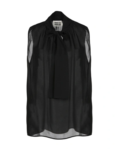 Shop Fausto Puglisi Silk Top In Black