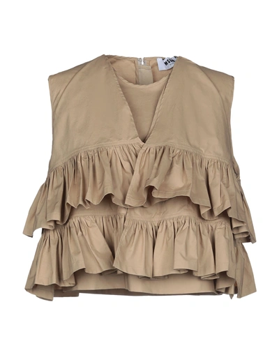Shop Msgm Tops In Sand