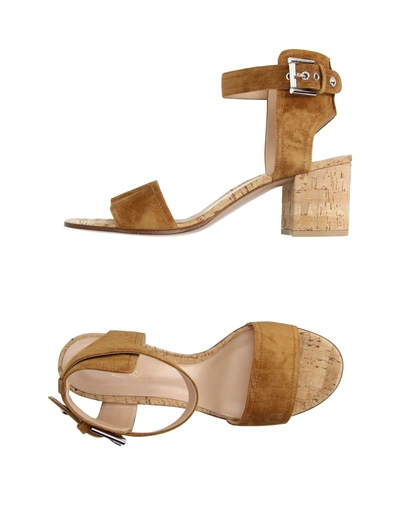 Shop Gianvito Rossi Woman Sandals Camel Size 6 Soft Leather In Beige