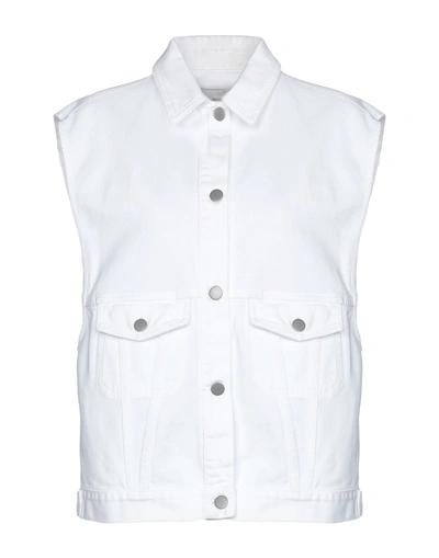 Shop Mauro Grifoni Woman Denim Outerwear White Size 4 Cotton