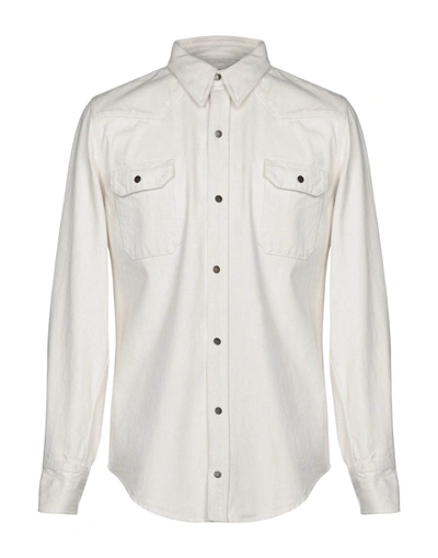 Shop Calvin Klein 205w39nyc Denim Shirts In Ivory