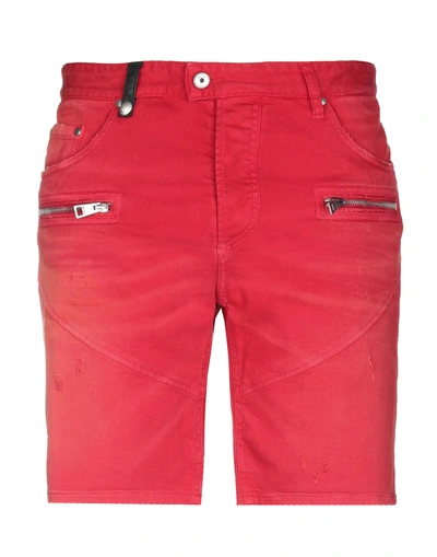 Shop Just Cavalli Denim Shorts In Red