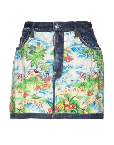 Shop Dsquared2 Denim Skirt In Blue