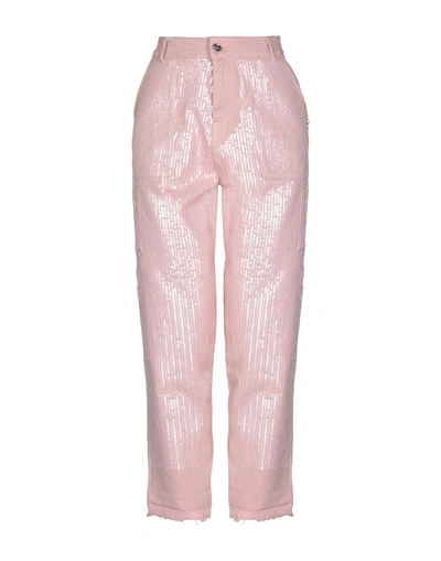 Shop Twinset Denim Pants In Pink
