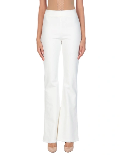 Shop Avenue Montaigne Woman Denim Pants Ivory Size 10 Cotton, Polyester, Elastane In White