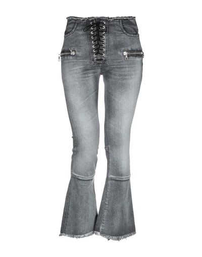 Shop Ben Taverniti Unravel Project Woman Jeans Grey Size 27 Cotton, Elastomultiester, Viscose, Acrylic, A