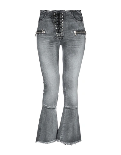 Ben Taverniti Unravel Project Ben Taverniti Unravel Flared Jeans Lace Raw Cut In Grey