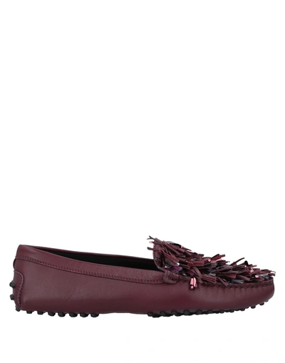 Shop Tod's Loafers In Garnet