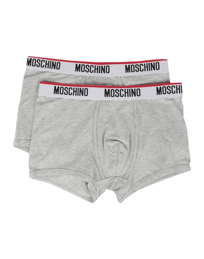 Shop Moschino Man Boxer Grey Size Xs Cotton, Elastane
