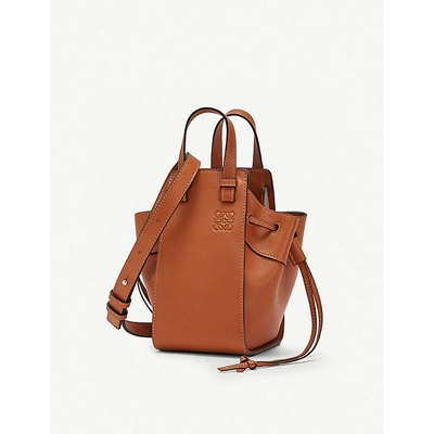 Shop Loewe Hammock Dw Mini Leather Shoulder Bag In Tan