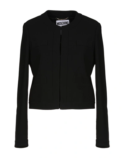 Shop Moschino Woman Suit Jacket Black Size 10 Triacetate, Polyester