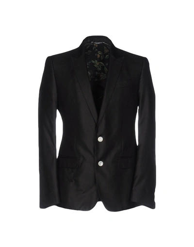 Shop Dolce & Gabbana Man Blazer Black Size 40 Silk, Polyester