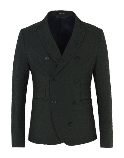 Shop Emporio Armani Suit Jackets In Dark Green