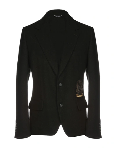 Shop Dolce & Gabbana Suit Jackets In Dark Green