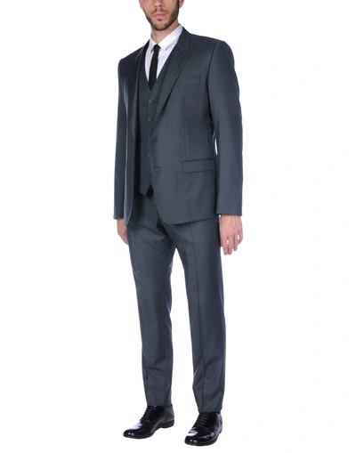 Shop Dolce & Gabbana Suits In Lead