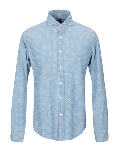 Shop Bolzonella 1934 Shirts In Sky Blue