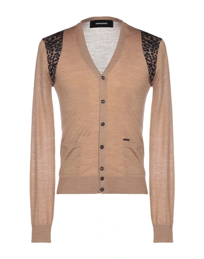 Shop Dsquared2 Cardigan In Khaki