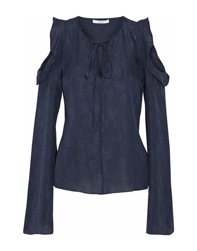 Shop Derek Lam 10 Crosby Blouse In Dark Blue