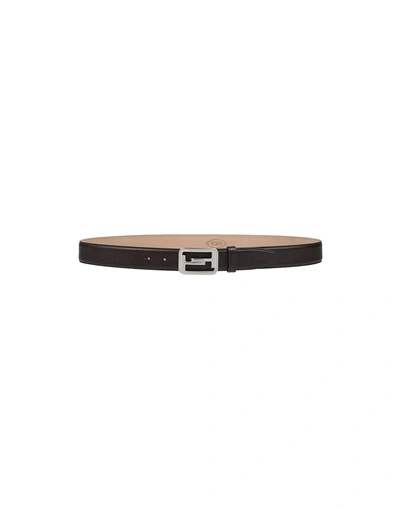 Shop Tod's Belts In Dark Brown