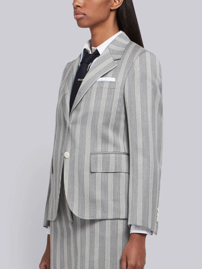 Shop Thom Browne Repp Stripe Narrow Sport Coat In Grey