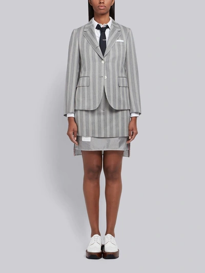 Shop Thom Browne Repp Stripe Narrow Sport Coat In Grey